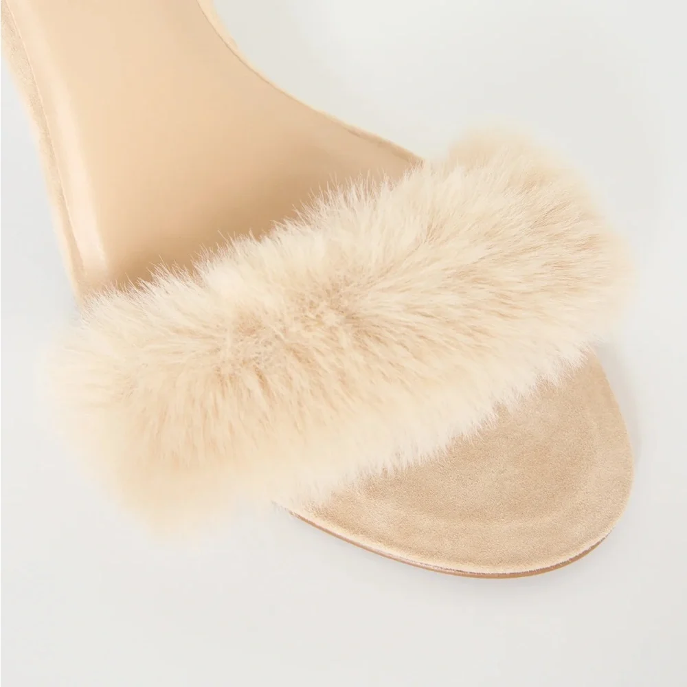 GOOD AMERICAN BRAND Sooo Cute!!! Brand New Good American Fur Heels size 10 - Picture 5 of 7